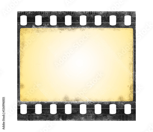 Grunge film frame on transparent background