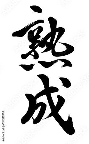 【書道講師の筆文字素材】熟成　手書き毛筆 　漢字