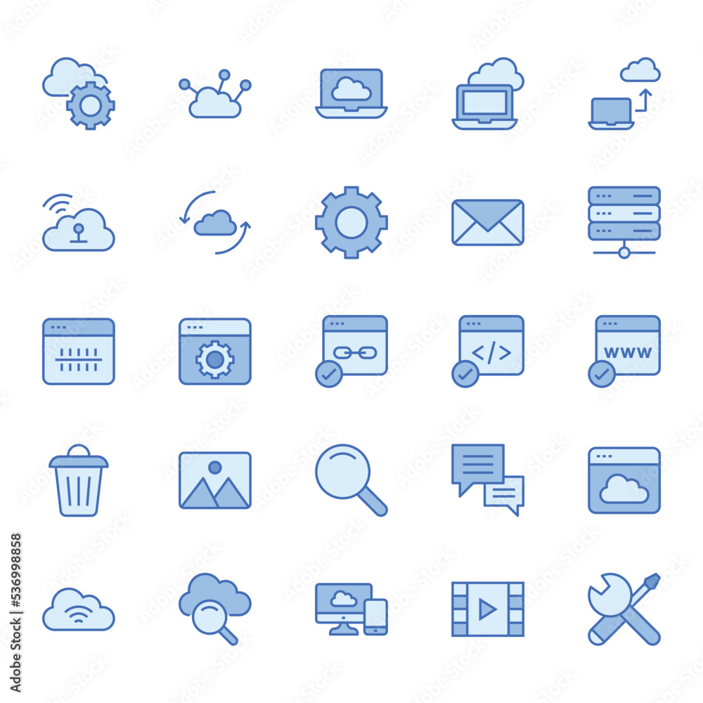Fill blue outline icon for Cloud Computing
