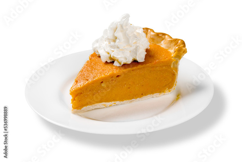 Pumpkin Pie Slice Isolated photo