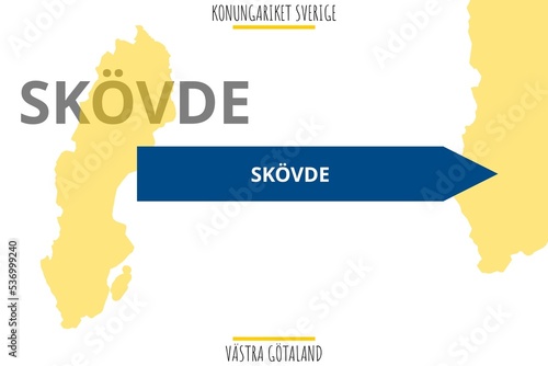 Skövde: Illustration mit dem Namen der schwedischen Stadt Skövde in der Provinz Västra Götaland photo