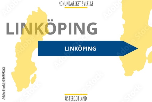 Linköping: Illustration mit dem Namen der schwedischen Stadt Linköping in der Provinz Östergötland photo