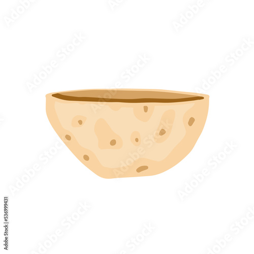 Pita bread. Ingredient for making kebabs and burritos. Half Unleavened wheat cake