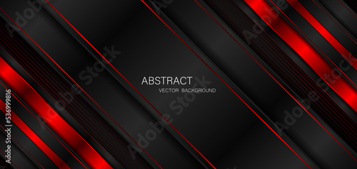 Abstract black and red stripes and free space for design. modern technology innovation concept background 
