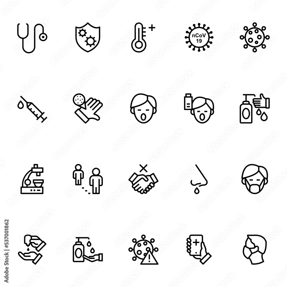 Fototapeta premium Outline icon for Coronavirus, Covid19