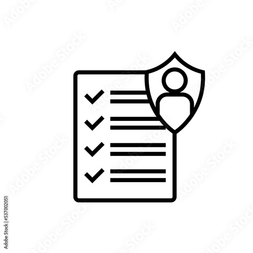User privacy control line icon