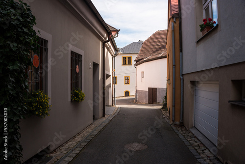 Konstfotografi Narrow street of czech medieval town Tabor
