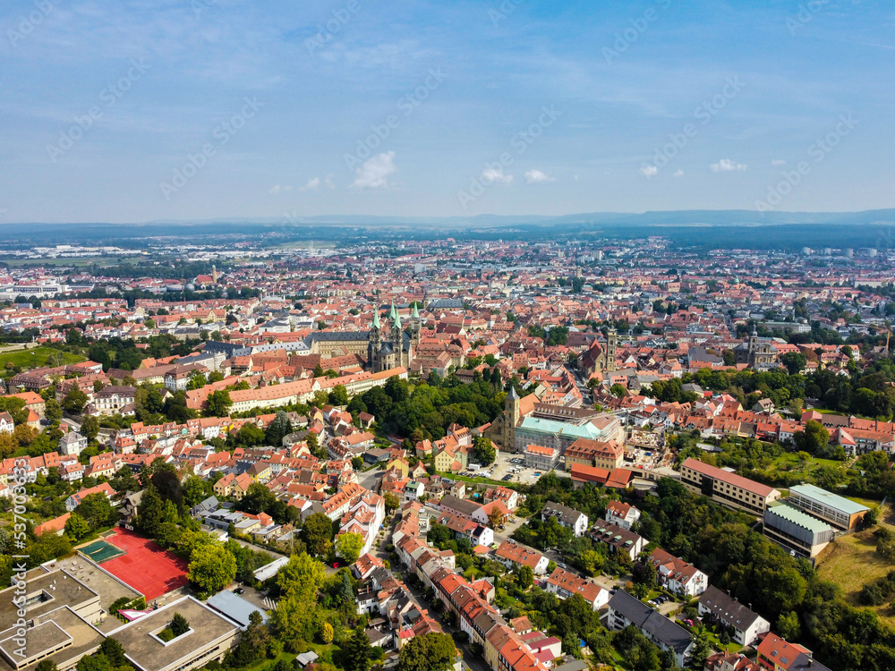 Luftbild über die Stadt Bamberg