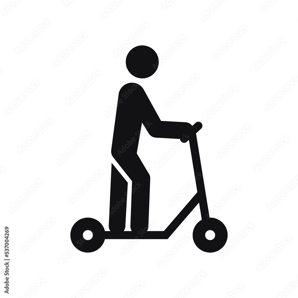 scooter with man icon scooter with man icon