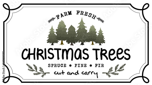 Vintage sign for Christmas Tree Farm vector
