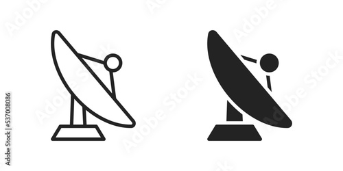Sputnik antenna icon. Radar tower. Connection symbol. Communication sign. Mobile and TV connection concept.