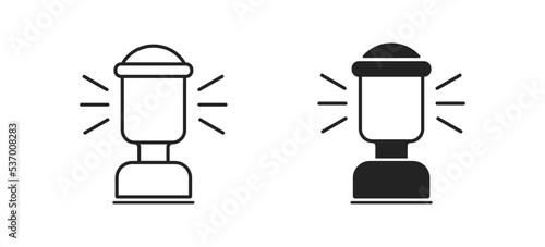 Modern kerosene lantern icon. Camp symbol. Light sign. Minimalistic design.