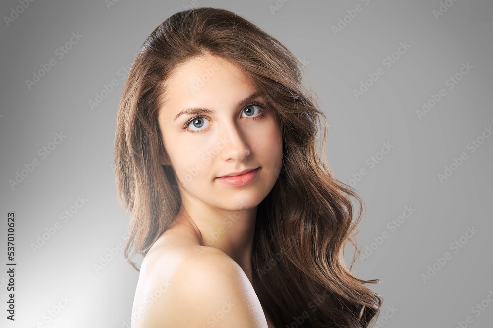 Beautiful woman with a clean skin after treatment Beautiful woman with a clean skin after treatment