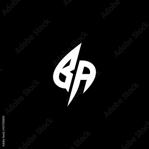 BA monogram logo esport or gaming initial concept vector