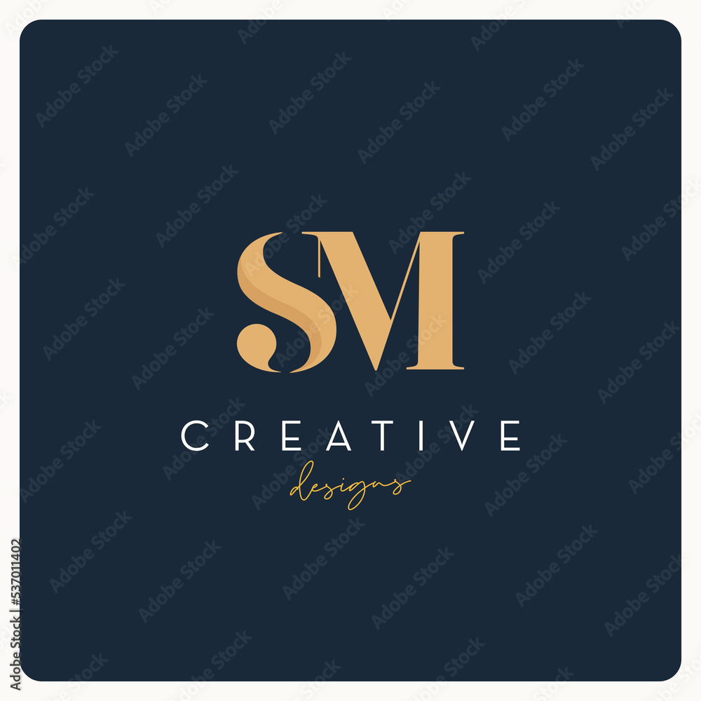 Monogram SM logo design, creative letter logo for business and company.
