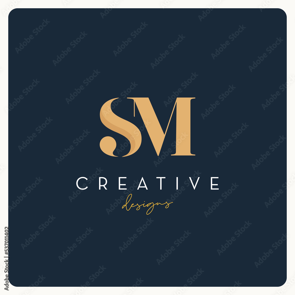 Monogram SM logo design, creative letter logo for business and company. Monogram SM logo design, creative letter logo for business and company.