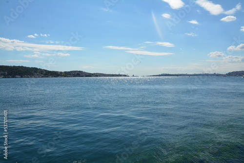 Istanbul city  mosque  bridge  water view  sky and clouds