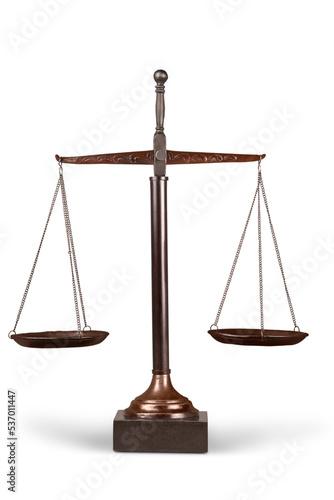 Fotografie Law scales on table background. Symbol of justice