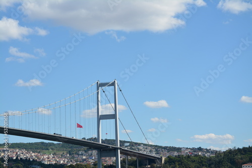 Istanbul city, mosque, bridge, water view, sky and clouds © Ali Kasap