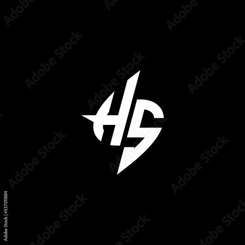 HS monogram logo esport or gaming initial concept vector photo