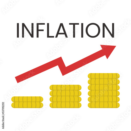 illustration vector graphic of inflation. Financial crisis.