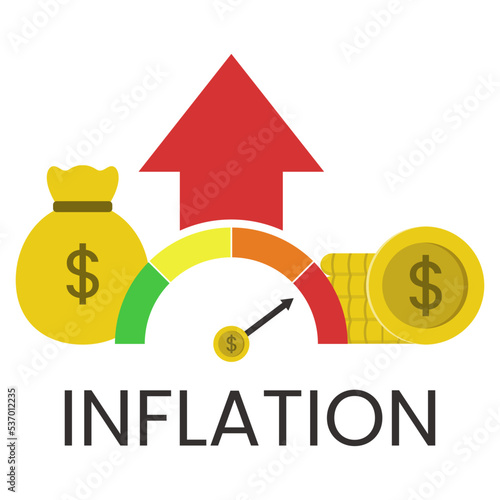 illustration vector graphic of inflation. Financial crisis.