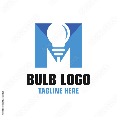 Letter M Bulb Logo Design Template Inspiration, Vector Illustration.