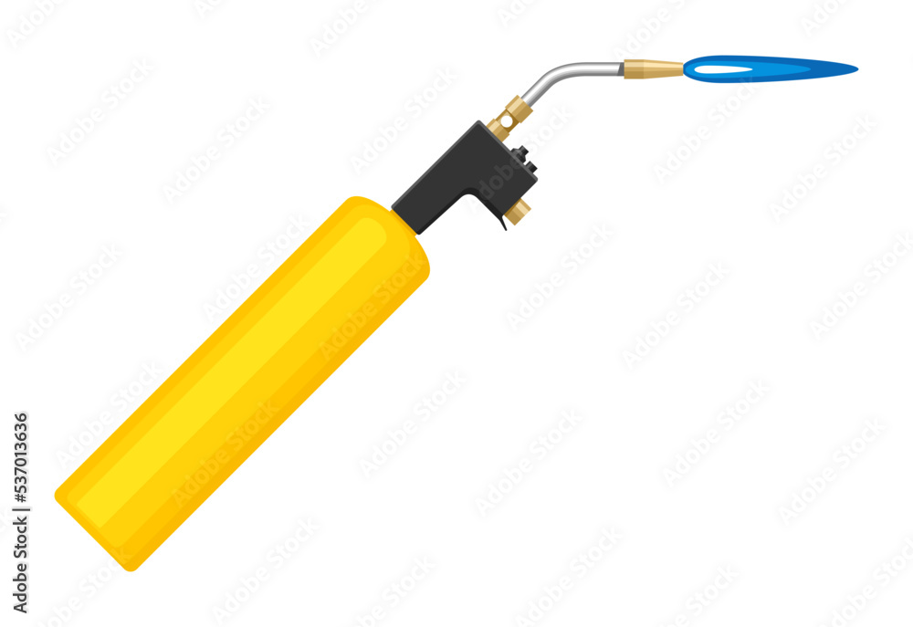 Propane torch hand tool with flame of gas