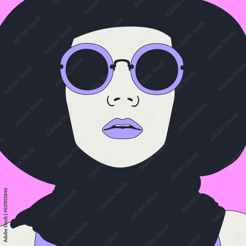 Fashion minimal illustration. Stylish Lady in retro hat. Vintage look Fashion minimal illustration. Stylish Lady in retro hat. Vintage look