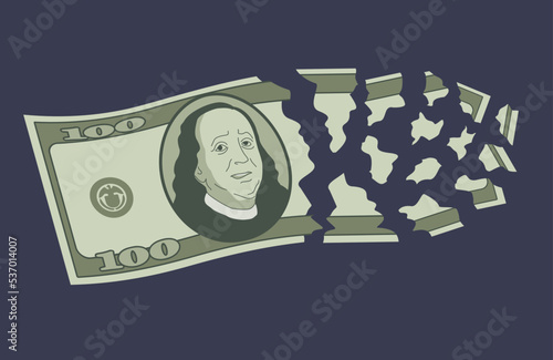 Crisis of economy - disappearing money paper