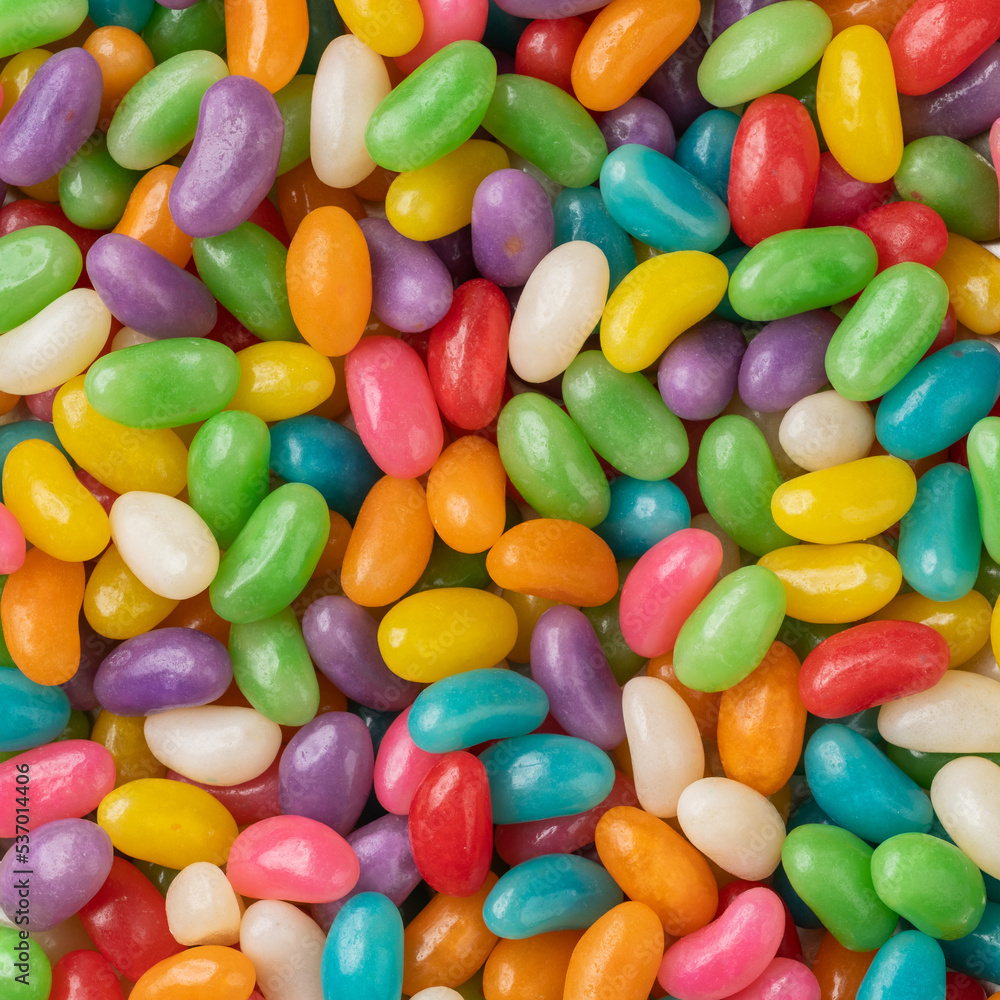 Closeup top view of colorful jelly beans. Candy backdrop Closeup top view of colorful jelly beans. Candy backdrop