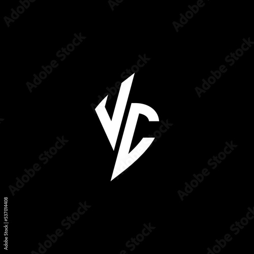 VC monogram logo esport or gaming initial concept vector