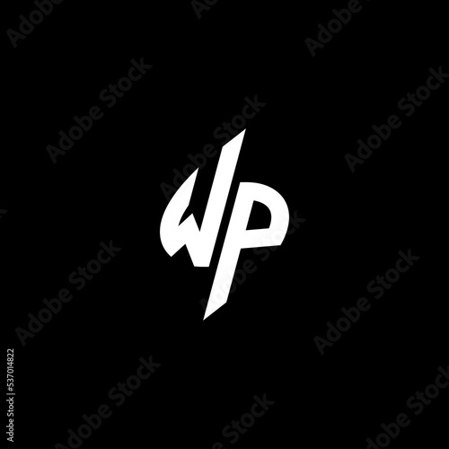 WP monogram logo esport or gaming initial concept vector