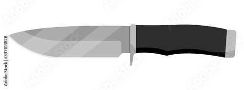 Hunting knife. Cute knife isolated on white background. Vector illustration.