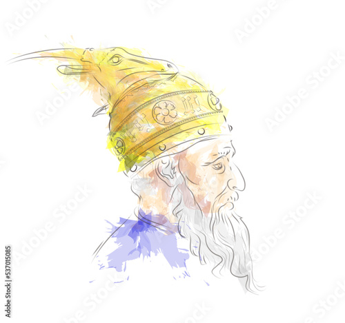 Skanderbeg Albania national heroes watercolor vector