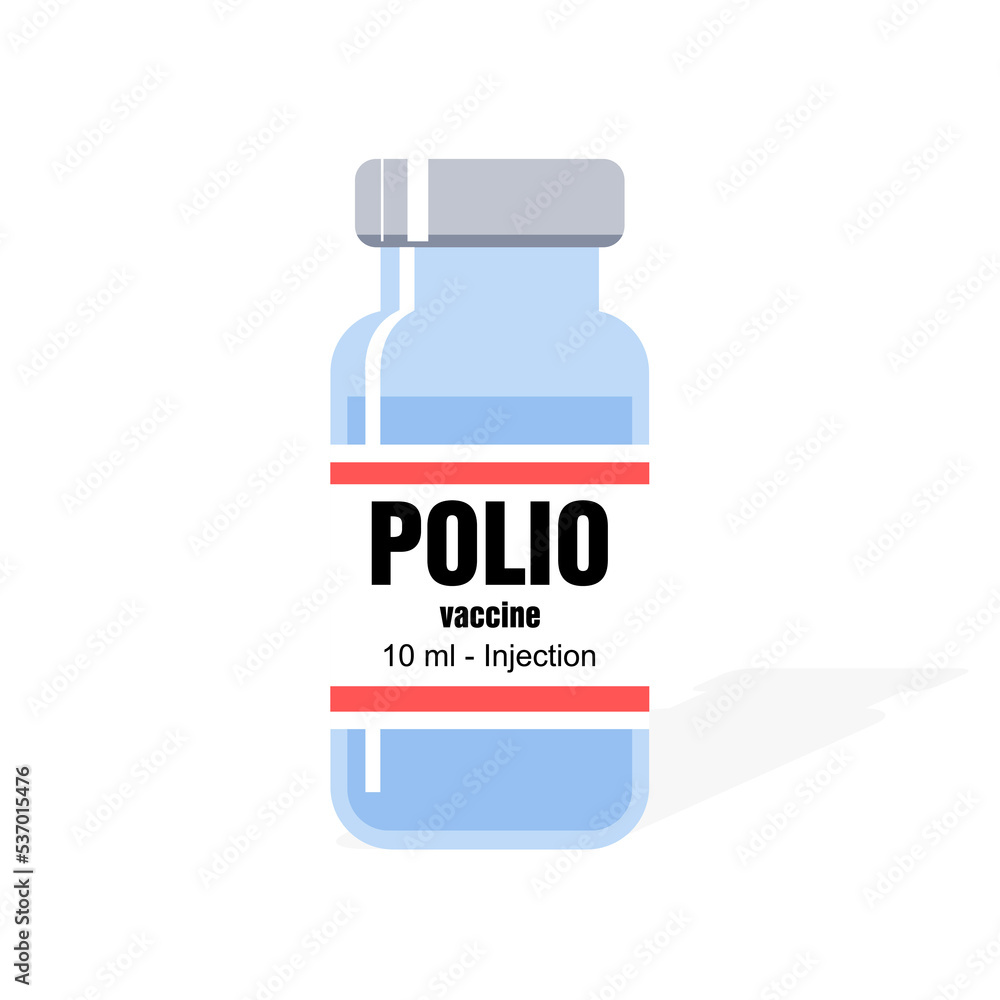 Polio vaccine isolated bottle Polio vaccine isolated bottle