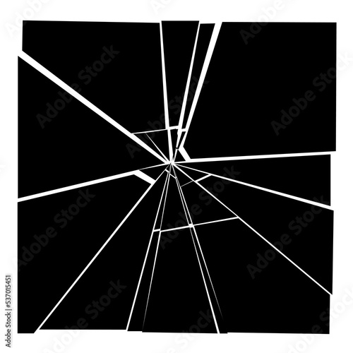 Square broken glass pane