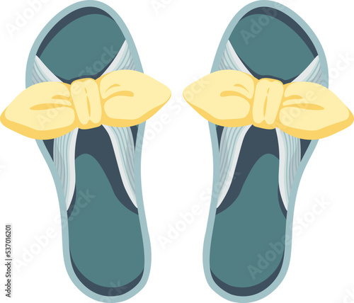 Slippers with bowls flat icon Home cozy shoes