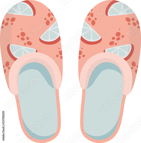 Fashionable citrus design flat icon Home slippers