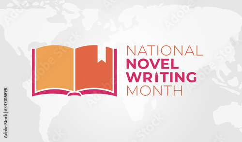 National Novel Writing Month Background Illustration