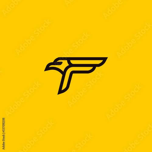 f eagle falcon logo initial vector graphic