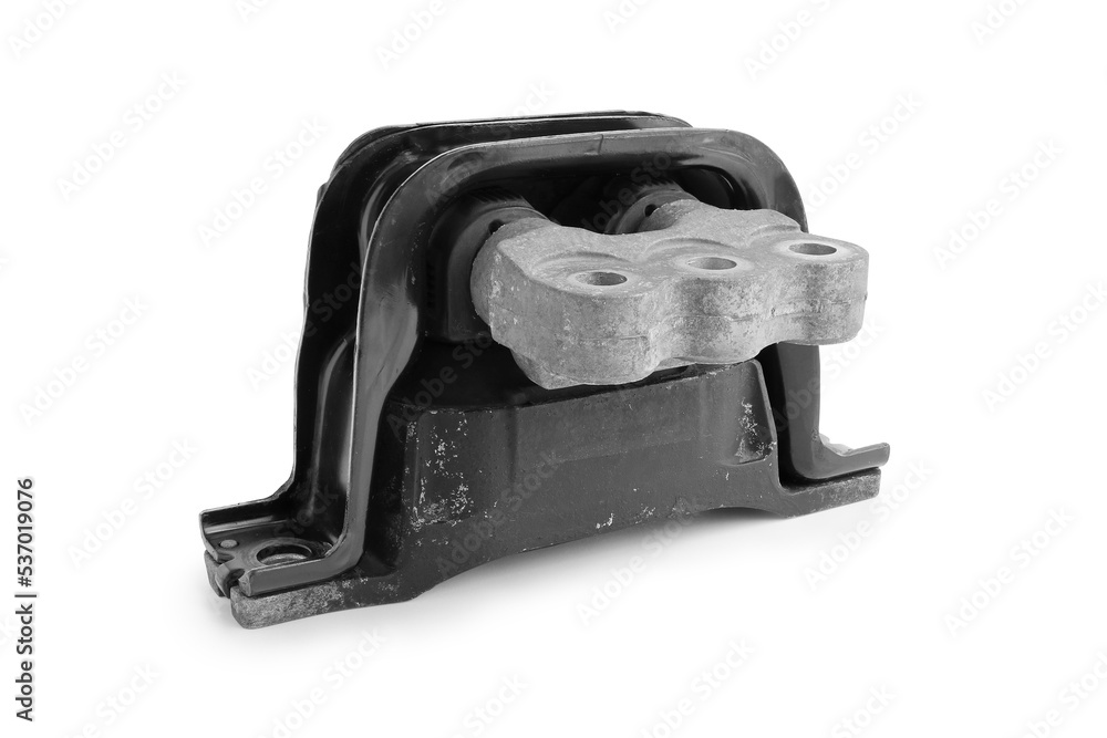 Used Engine Mounting Equipment isolated on white background with clipping paths Used Engine Mounting Equipment isolated on white background with clipping paths