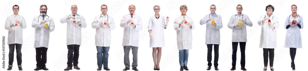 laboratory assistant holding a flask with liquid isolated laboratory assistant holding a flask with liquid isolated