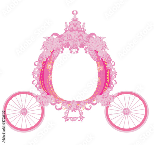 vintage decorative pink carriage frame