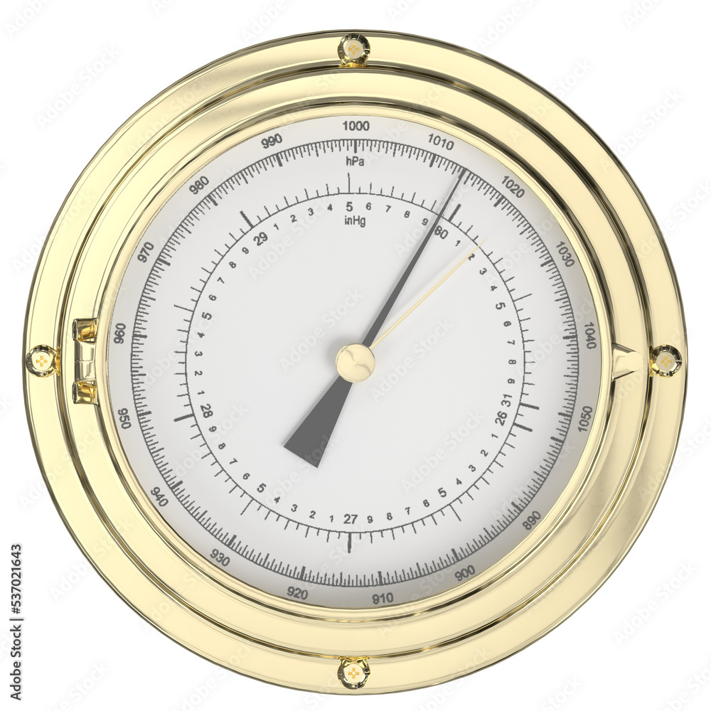 3d rendering illustration of a wall barometer 3d rendering illustration of a wall barometer