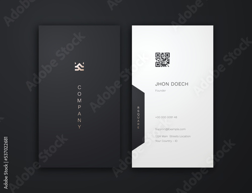 business card, dark gold and white vertical card name, vertical luxury editable business card template	