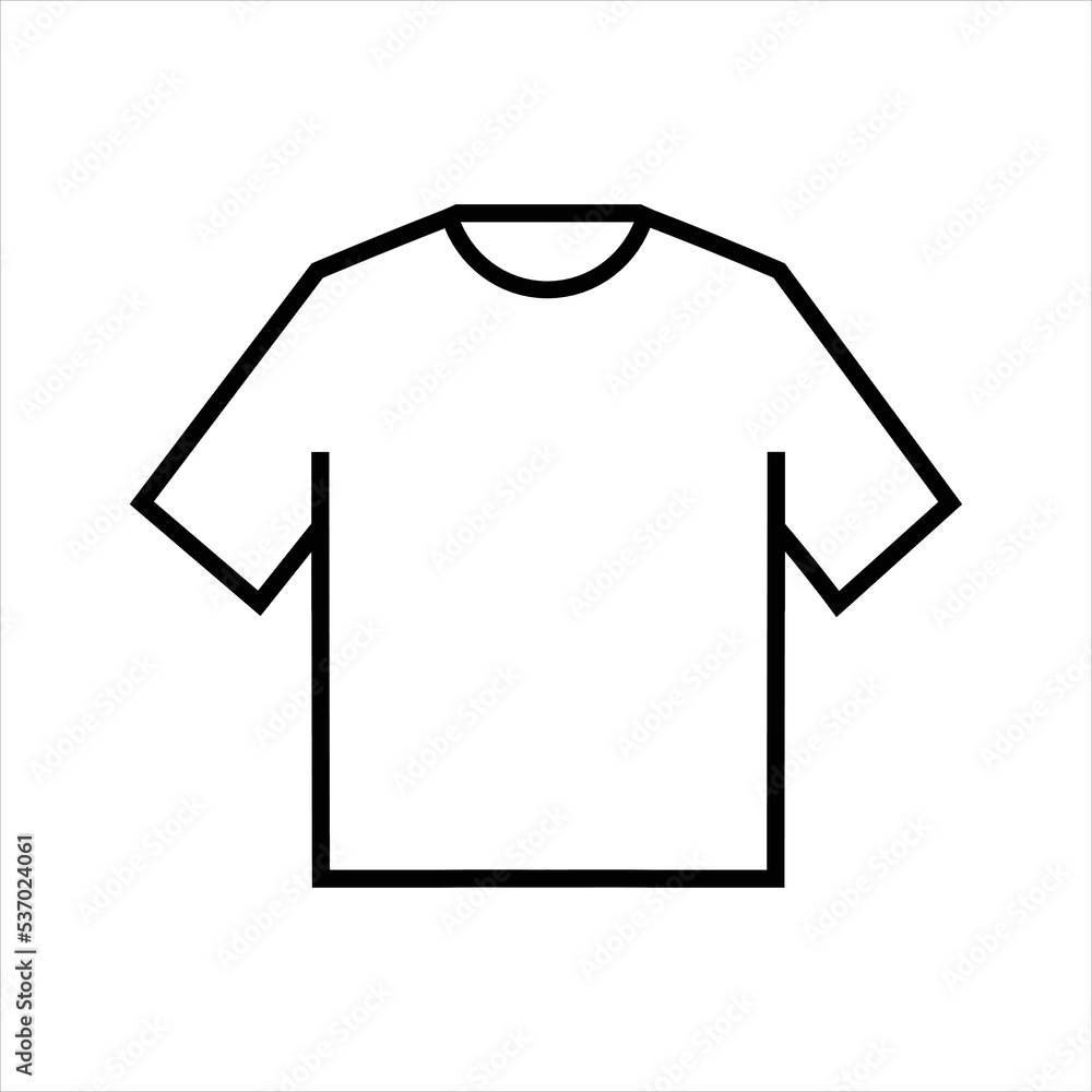 Round neck t-shirt line icon. Vector isolated Round neck t-shirt line icon. Vector isolated