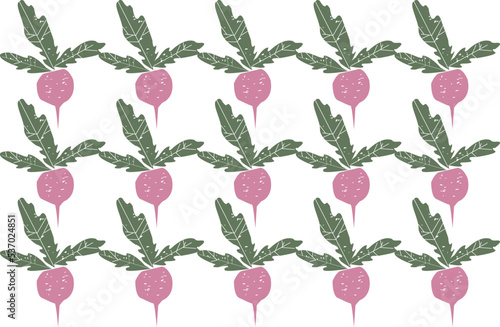 Pattern: radish with leaves