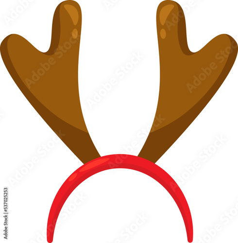 Costume flat icon Reindeer antlers funny headband