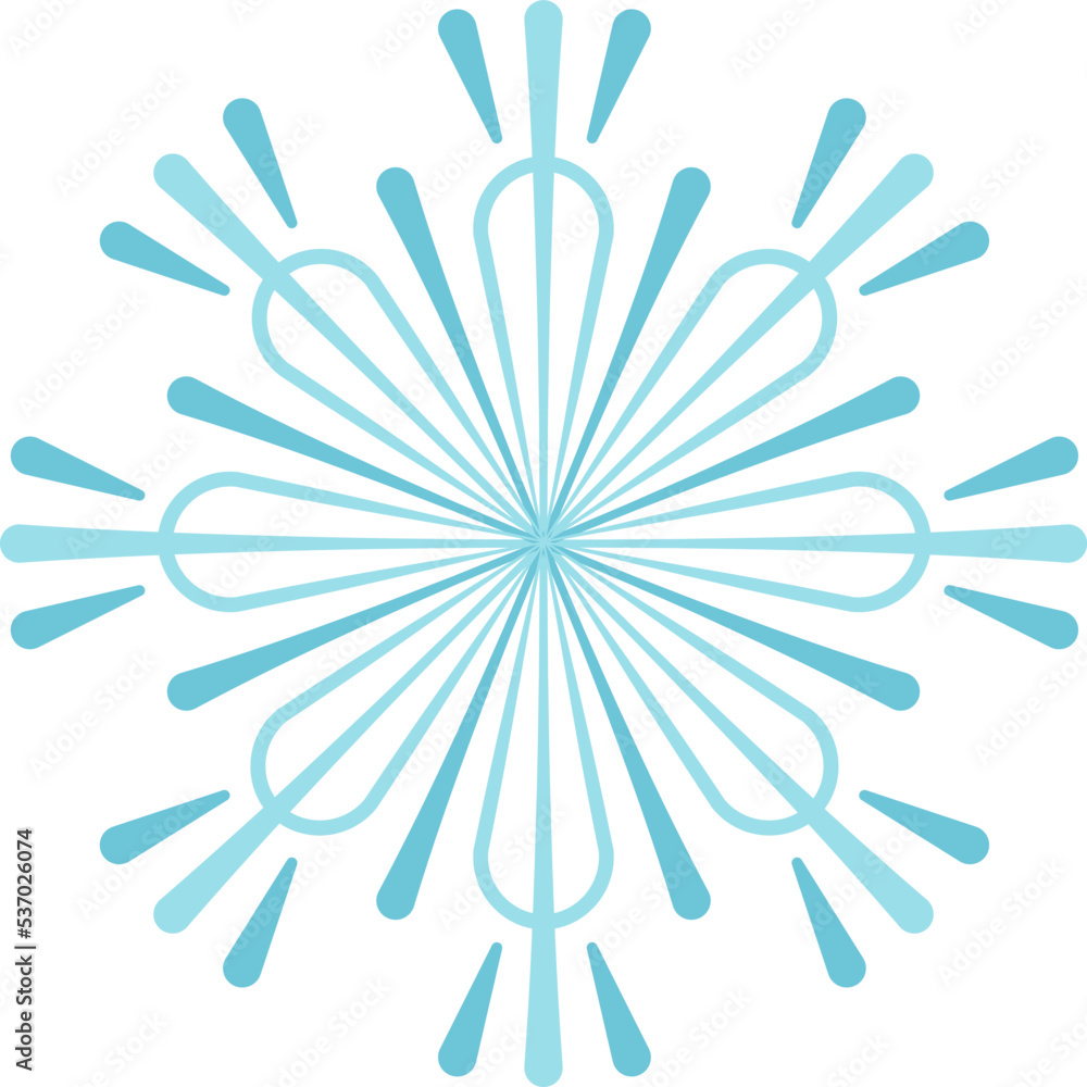 Snowflake like firework flat icon Winter decor single element Snowflake like firework flat icon Winter decor single element
